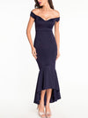 Off Shoulder Plain Mermaid Evening Dress