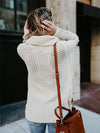 Asymmetric Neck Asymmetric Hem Plain Sweaters Pullover