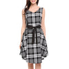 Plaid Sleeveless Evening Dress