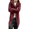 Men's Hooded Solid Color Cardigan Long Sleeve Jacket