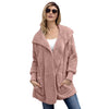 Fashion Hooded Long-sleeved Plush Cardigan Outwear