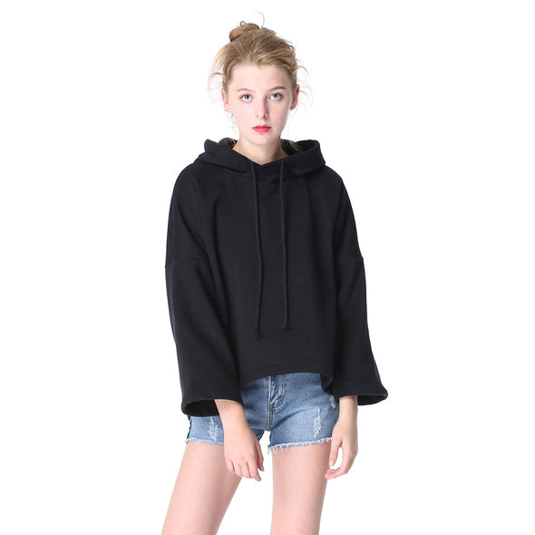 Pure Color Velvet Loose Ladies Hoodies