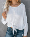 Fashion Lace Round Neck Long Sleeve T-Shirt