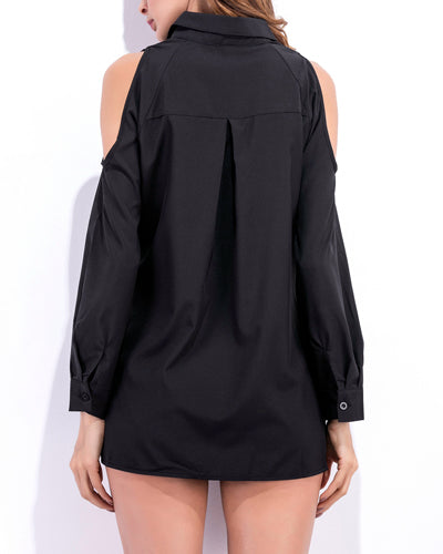 New Off-The-Shoulder Long-Sleeved Shirt