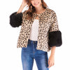 Fashion Fur Long Sleeve Leopard Printed Coat