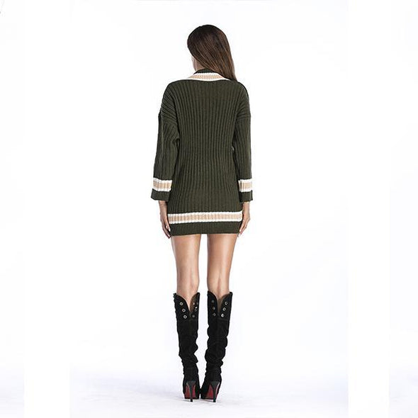 V-Neck Long Long Sleeve Knit Loose Sweater