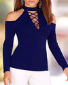 New Off-The-Shoulder Long-Sleeved T-Shirt