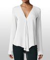 New Deep V-Neck Long-Sleeved Loose Chiffon Shirt