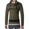 Men's Casual Diagonal Buckle High-Collar Woolen Coat