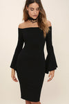 New Butterfly Sleeve Slash bodycon dress