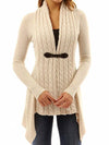 Solid Color Long Sleeve Irregular Knit Cardigan