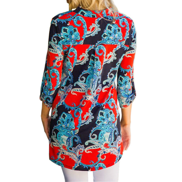 Women's V-neck printed shirt