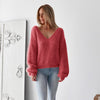 Women's V-neck halter loose sweater tops