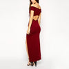 Off Shoulder Sexy Split Halter Evening Dress