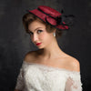 British Lady Handmade Feather Linen Top Hat