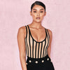 New Striped Mesh Sexy Bodysuit