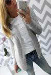 Solid Color Long-Sleeved Slim Cardigan Coat