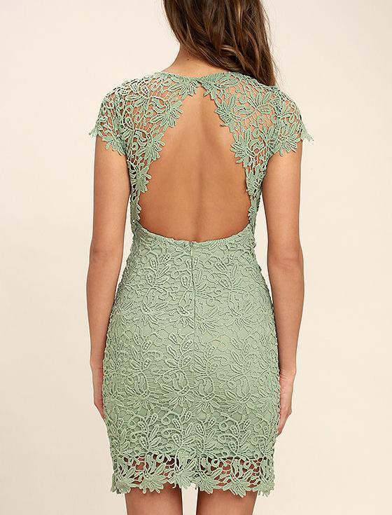 Lace Splicing Halter Bodycon Dress