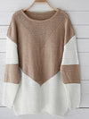 Fashion Loose Stitching Knit Sweater