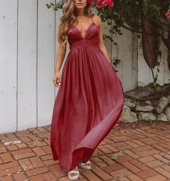 New Sexy Strap Hollow Maxi dress