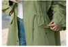 Fashion Long Lantern Sleeve Pocket Lace Up Trench Coats