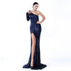 Sexy Off Shoulder Halter Sequined Split Mopping Evening Dress