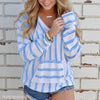 Casual Striped Hooded Long Sleeve Sweater