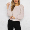 Pure Color Bandage Round Neck Sweatshirt