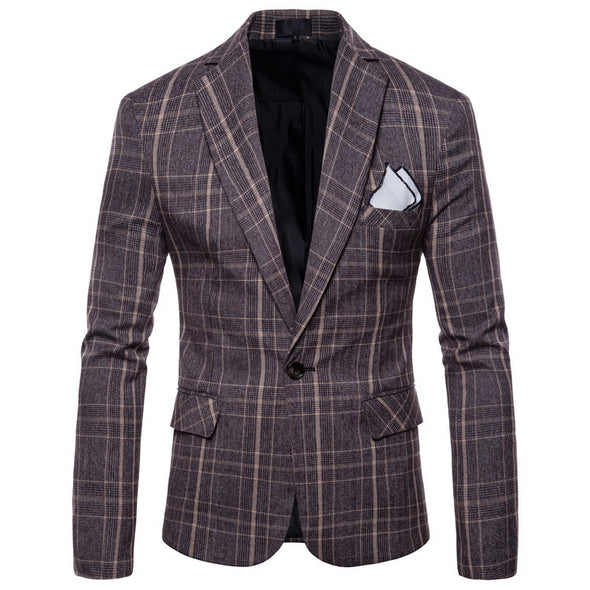 New Men's Business Classic Lattice Suit