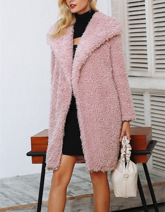 Pure Color Fur And Fur Coats