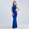 Pure Color High Neck Sleeveless Evening Dresses