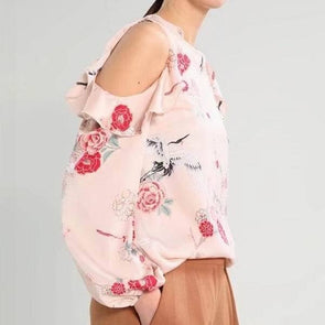 Women's Printed Off-Shoulder Shirt