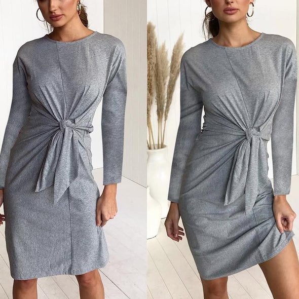 Bandage Bow Casual Bodycon Dress