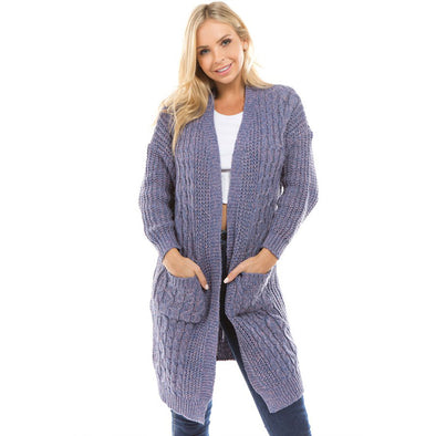 Loose Double Pocket Knitting Cardigan