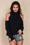 Women's strapless loose long-sleeved knit sweater