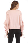 Bell Sleeve Pure Color Sweatshirt