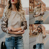 New Sequin Stitching Solid Color Sweatshirt