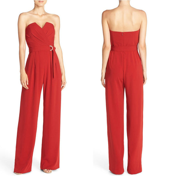 Off Shoulder Strapless Jumpsuit