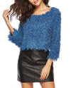 Fur tassel O-neck Hollow Long-Sleeved Sweater