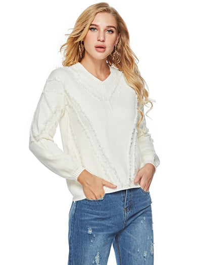 New V-neck Woolen Pullover Sweater Bottoming Sweater