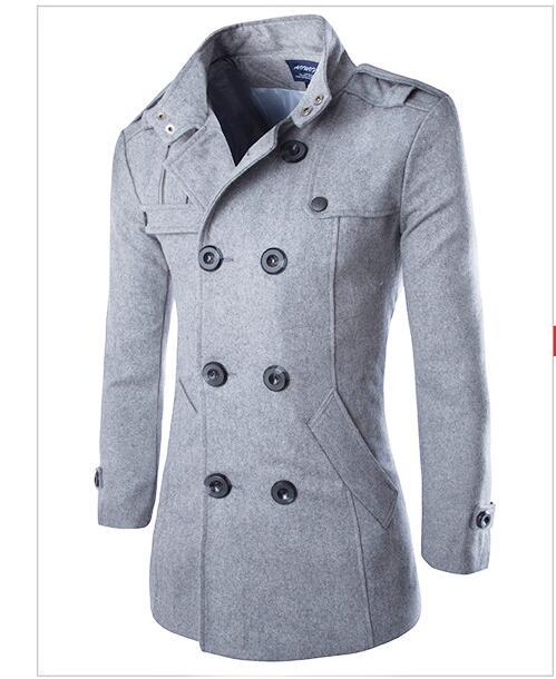 Fine Lapel Woolen Men's Coat