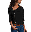 Women's Irregular Diagonal Collar Long-Sleeved Shirt