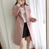 Long-Sleeved Solid Color Lapel Woolen Coat