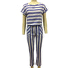 Summer women's striped jumpsuit