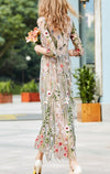 Vacation  Retro Embroidery Long Dress