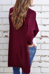 Casual  Fold Over Collar  Plain Cardigans