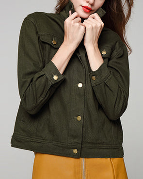 Slim-Fit Solid Color Cardigan Jacket