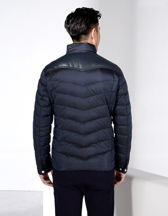 Men's Stand Collar Stitching Down Jacket