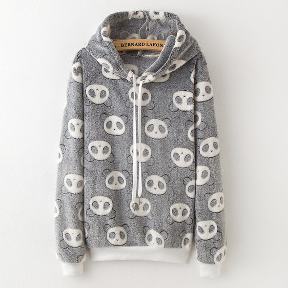 Coral fleece Printing Long Sleeve Hoodies