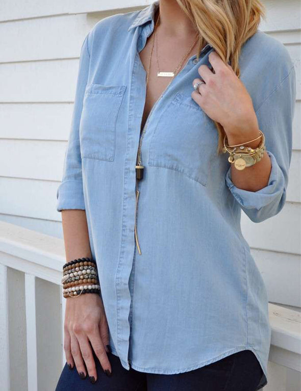 Women's Long Sleeve Denim Shirt